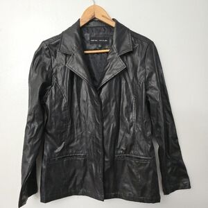 Renee Raquel Faux Leather Jacket Women’s Large Black Lightweight